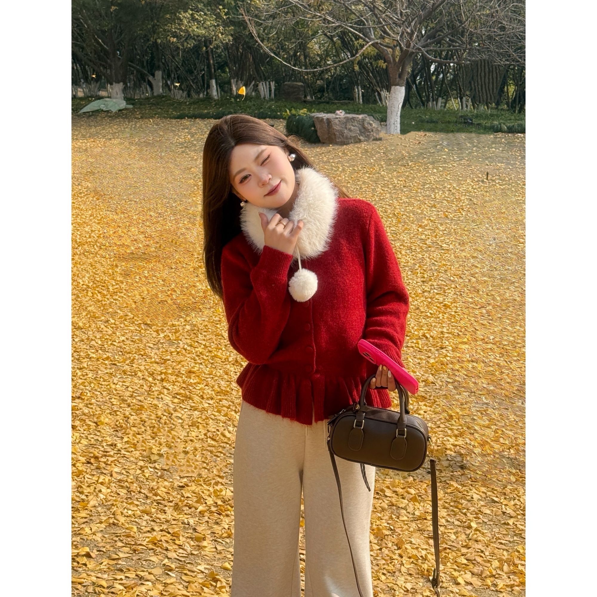 敏敏南岛风大码女时尚韩版加厚毛针织衫胖mm高腰休闲裤套装ZZM377