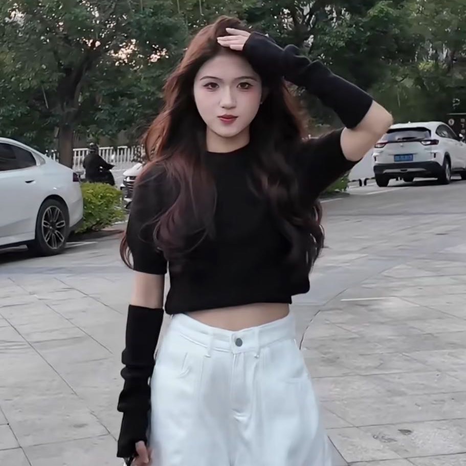 YOO[甜美风]法式小众泡泡袖可拆带袖套毛衣一