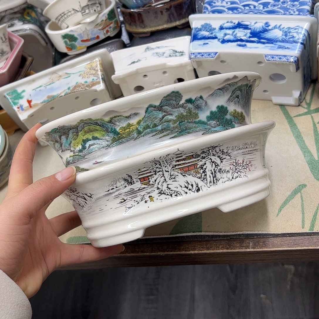 紫砂花盆736号瑕疵2个22/18/6.5cm福利