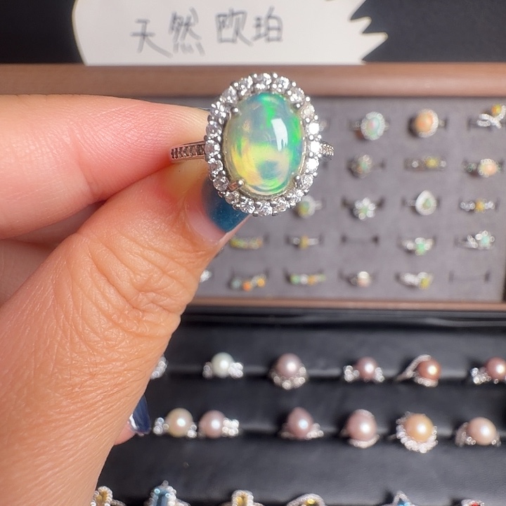 欧泊银S925镶嵌戒指088