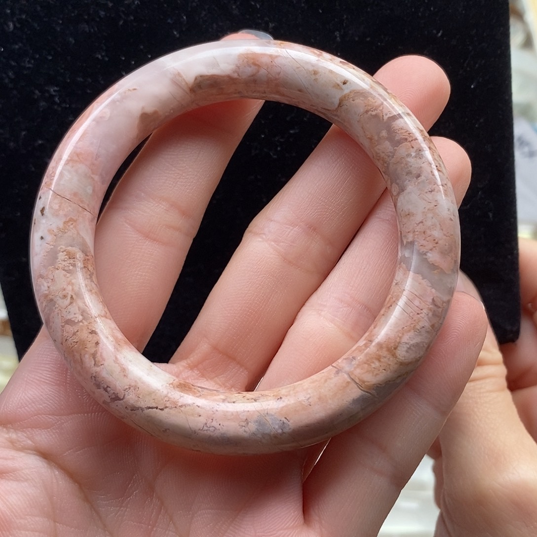 蔷薇辉石未镶嵌手镯蔷薇辉圆条52➕