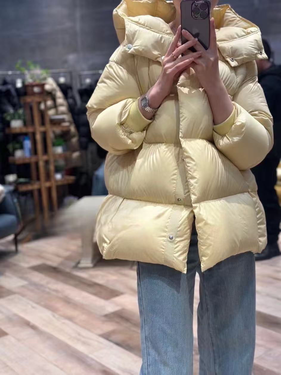 【猫七】轻奢豆腐-上新时尚百搭保暖加厚90白鸭绒连帽面包服