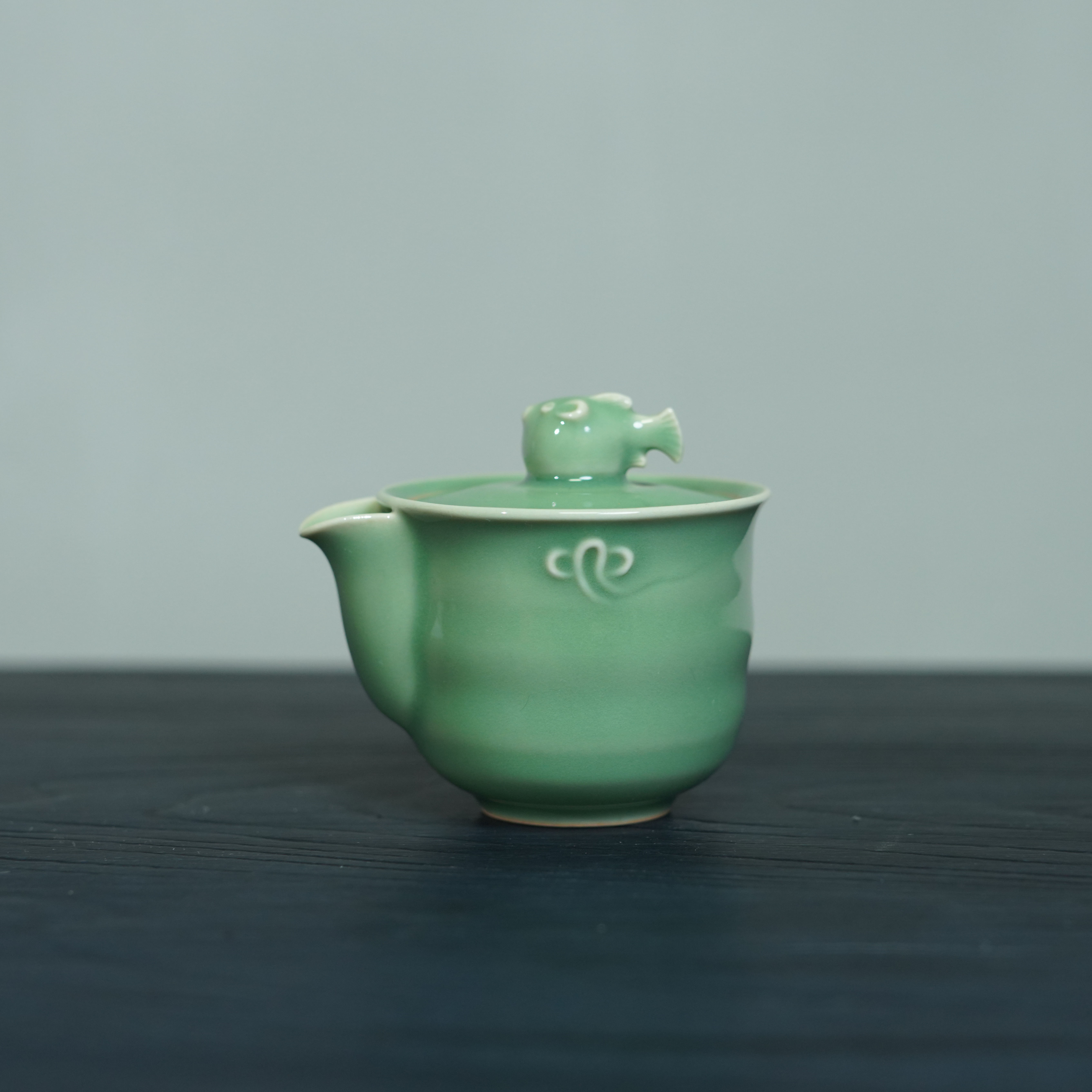 茶器黄先生青瓷盖碗茶壶手抓壶单个刻花高端功夫茶具泡茶碗不烫手