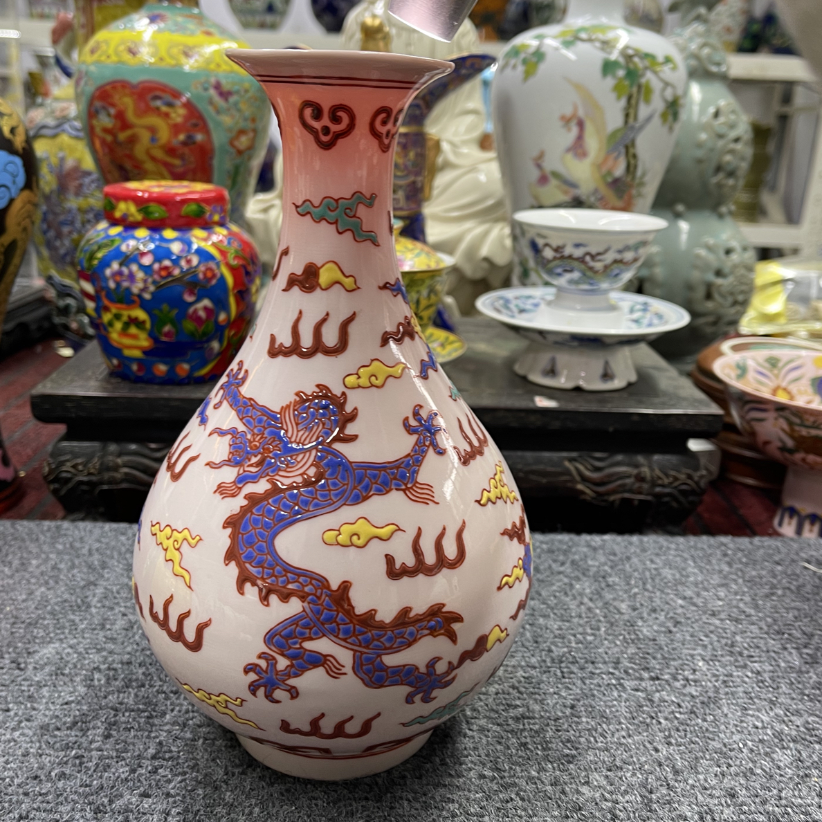 红胎龙凤玉壶春赏瓶花瓶