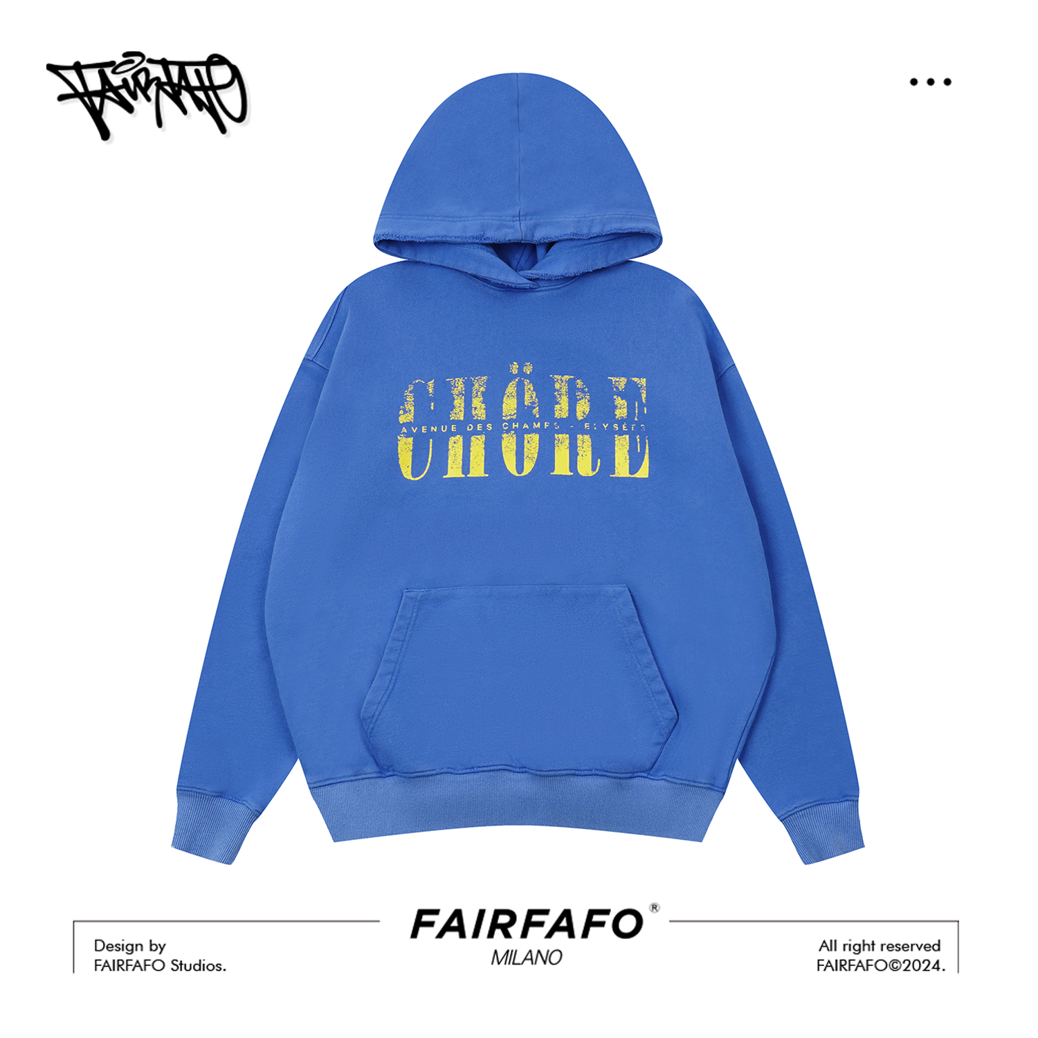 【水洗斑驳断字连帽卫衣】WYAL4B037