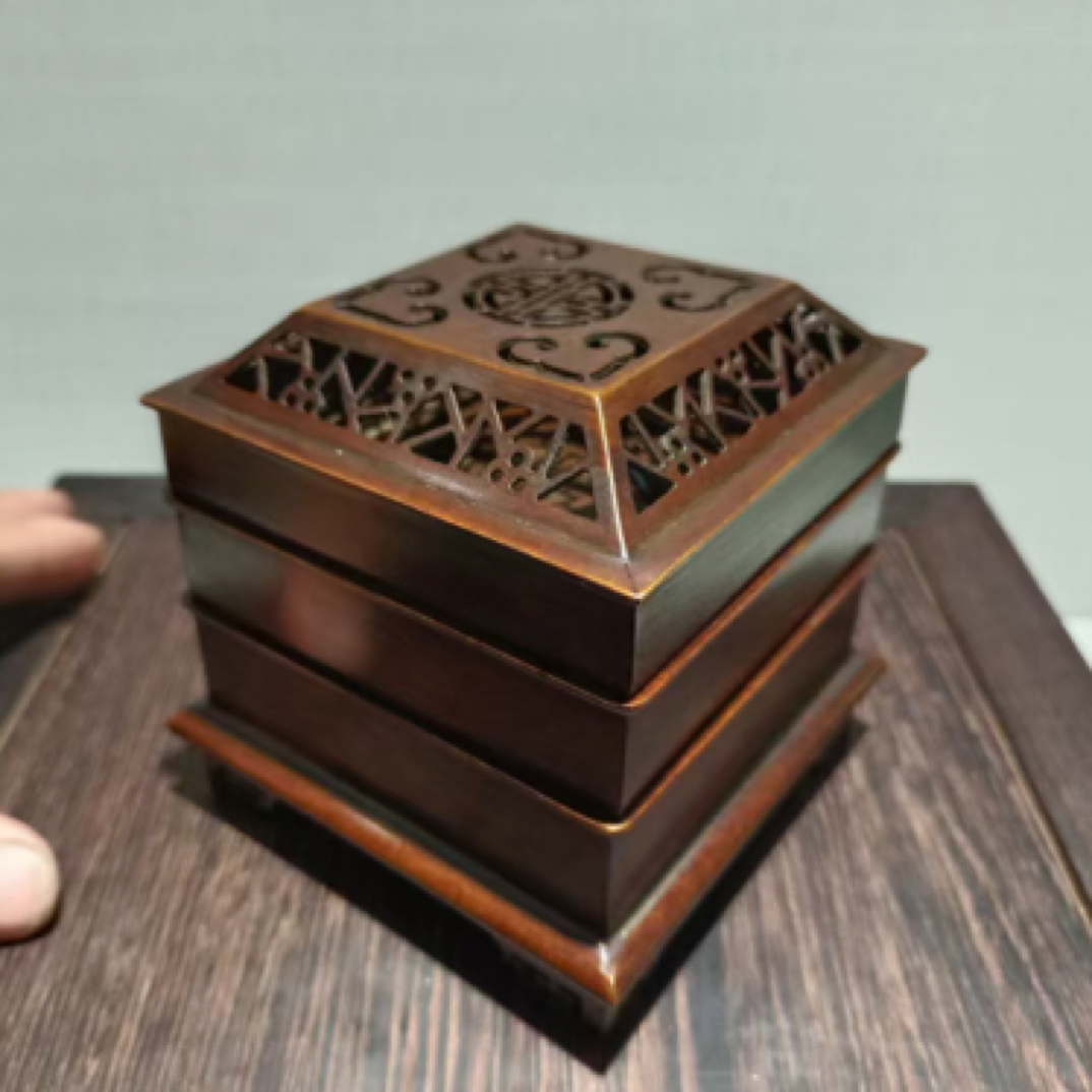 陈巧生制冰梅纹印香炉巧生炉彦岐炉香精舍宣德炉香薰炉铜炉香炉