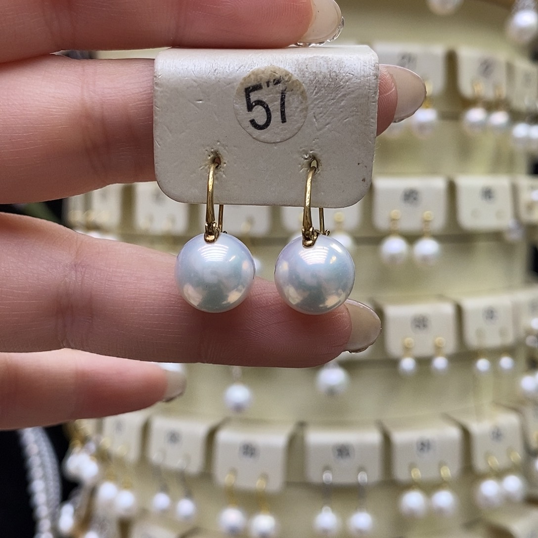 淡水珍珠耳饰18K金镶嵌