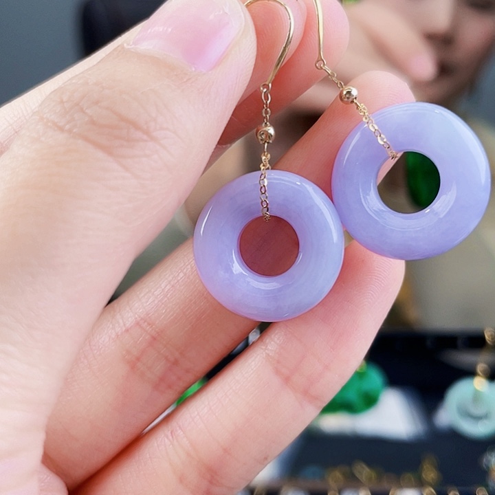 翡翠耳饰18K金镶嵌饰品