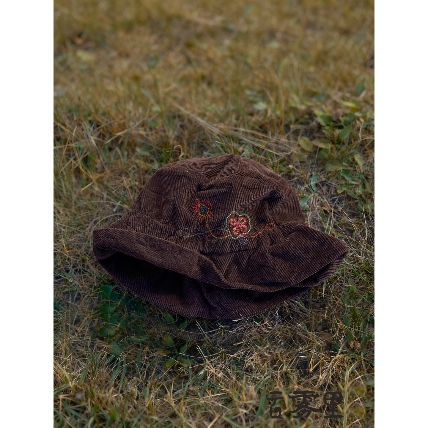 素朴布衣云雾里6235丝棉混纺复古文艺刺绣灯芯绒渔夫帽盆帽秋冬