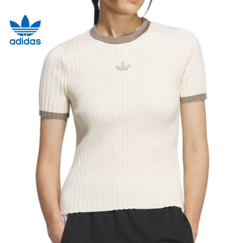 adidas/阿迪达斯三叶女子运动休闲短袖T恤KS8494