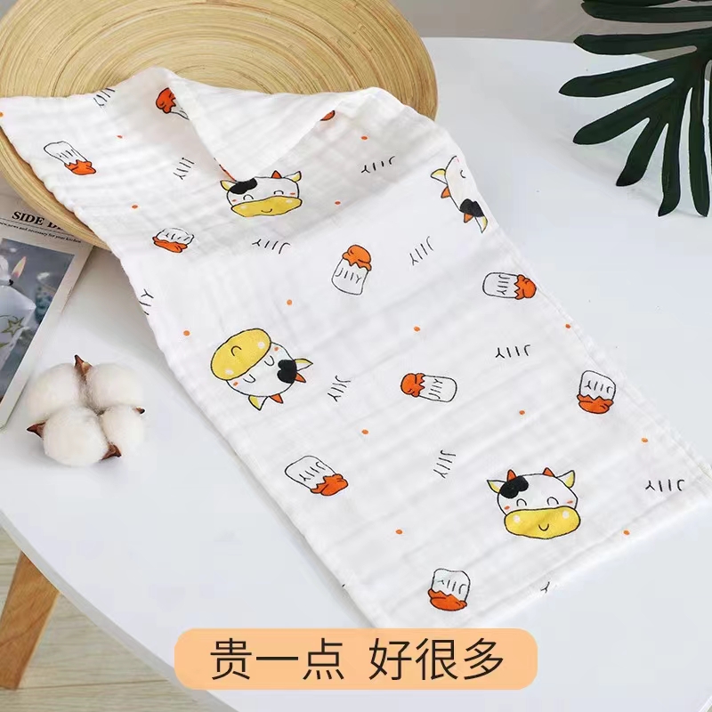 （三条装）25*50cm纯棉纱布童巾卡通图案加厚柔软洗脸毛巾