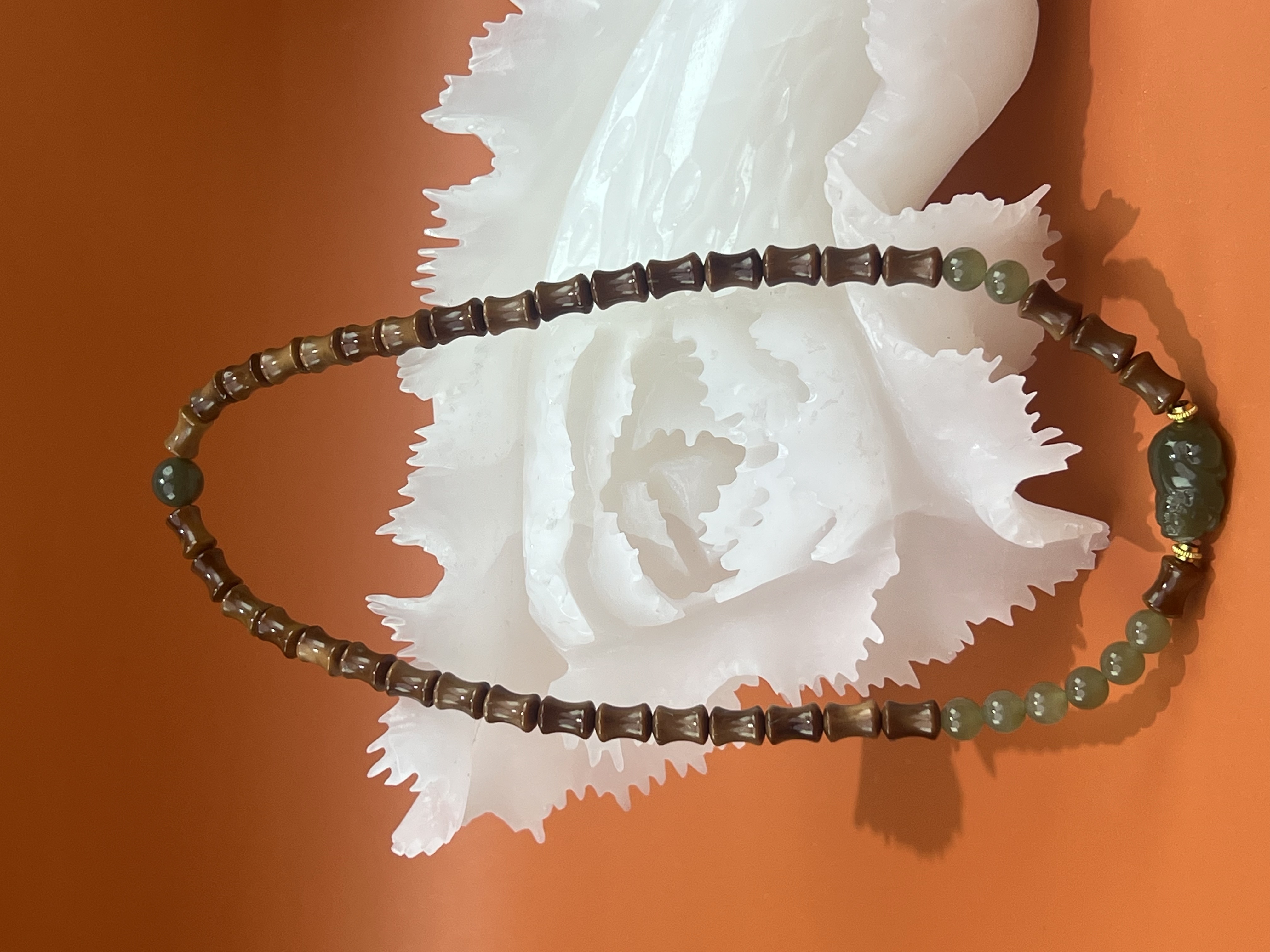 静姐专属-库克和田玉竹节双圈带礼盒证书MK974