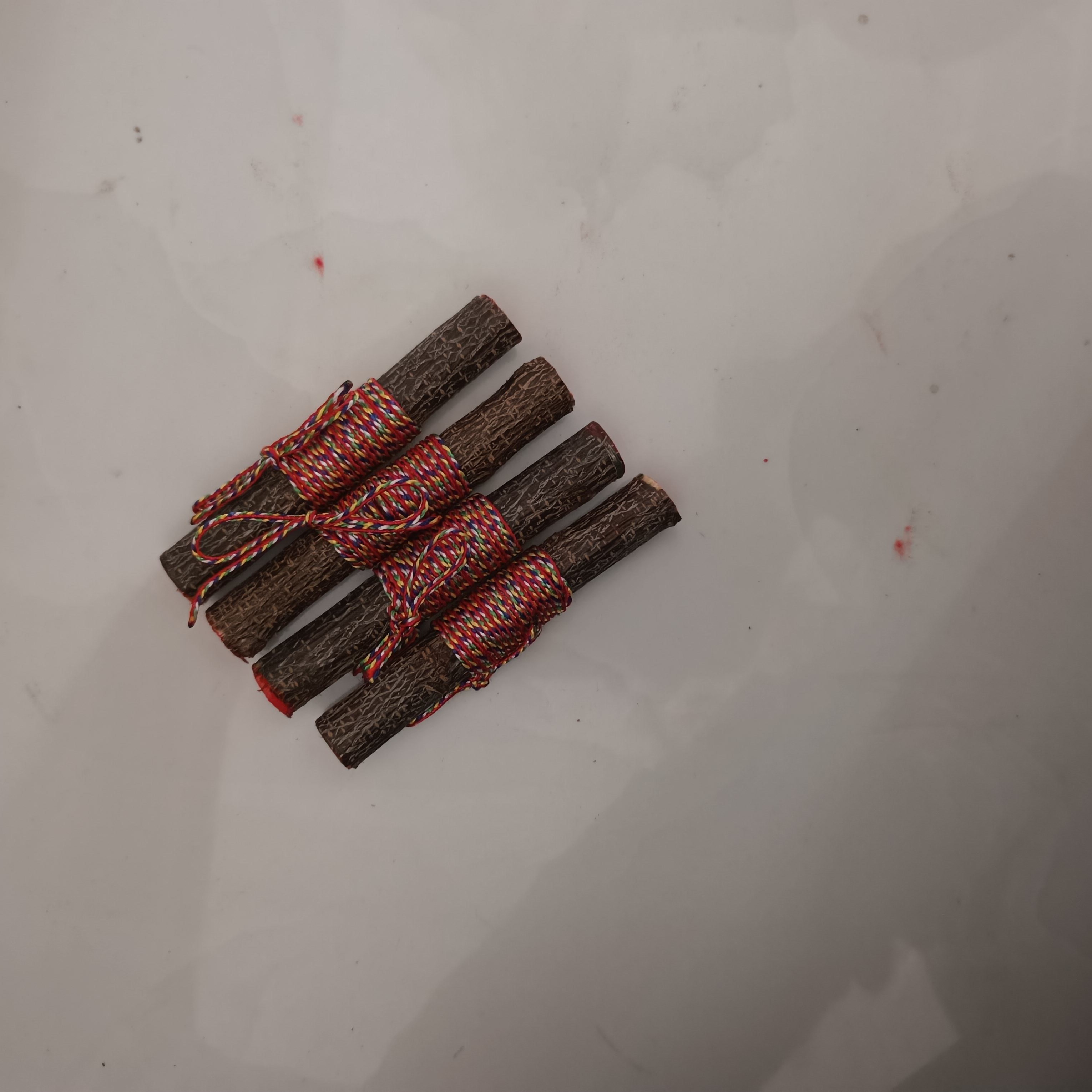 桃木枝朱砂五色绳挂件家居装饰吉祥纳福