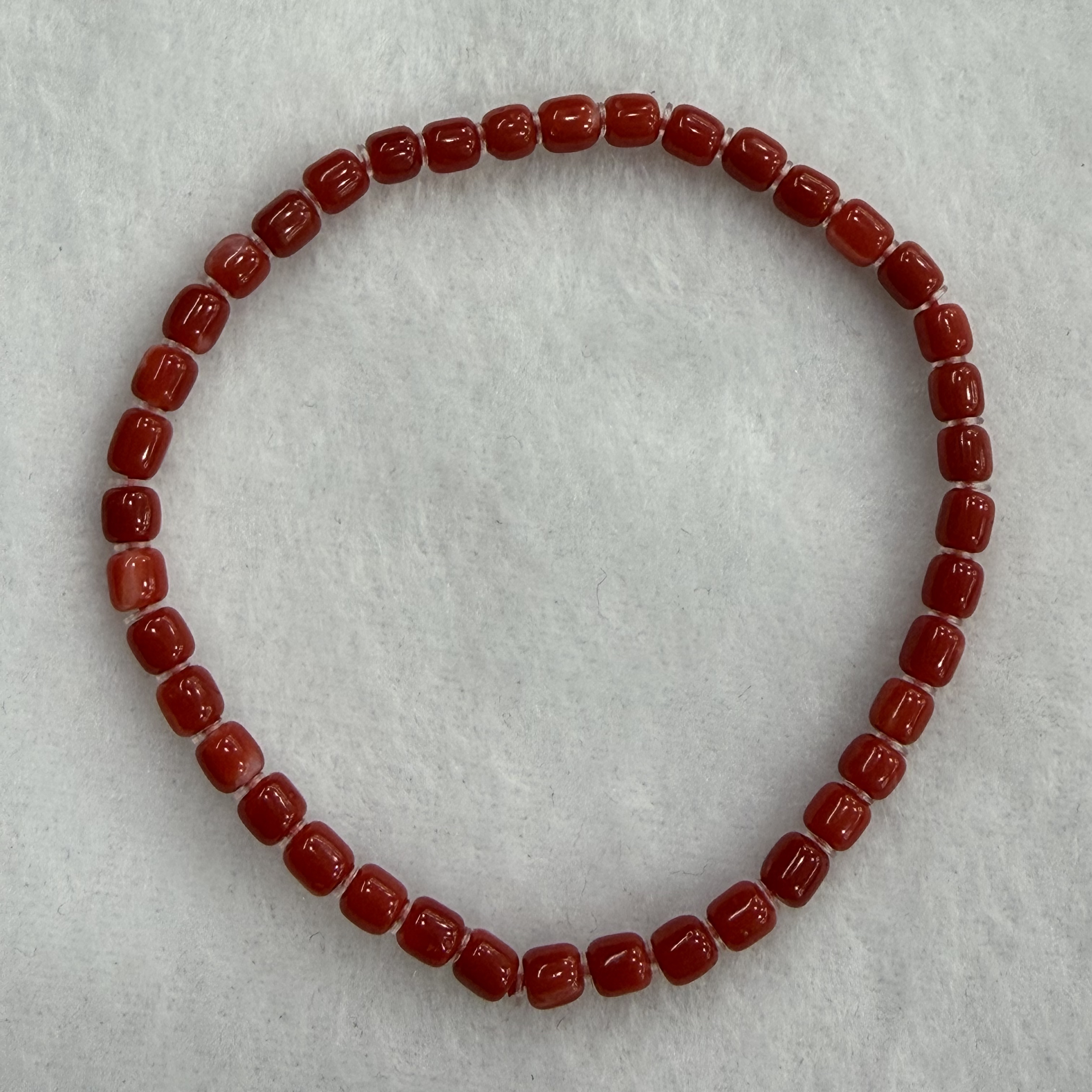 阿卡红珊瑚桶珠手链4.2-4.4mm 