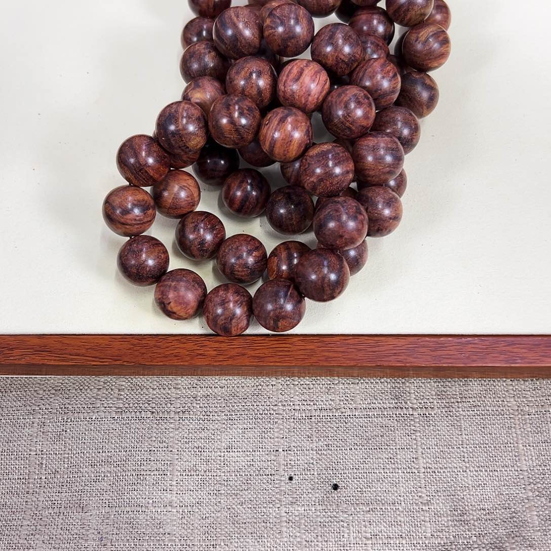 黄花梨/降香黄檀手串/手链20mm圆珠粗抛无胶无腊