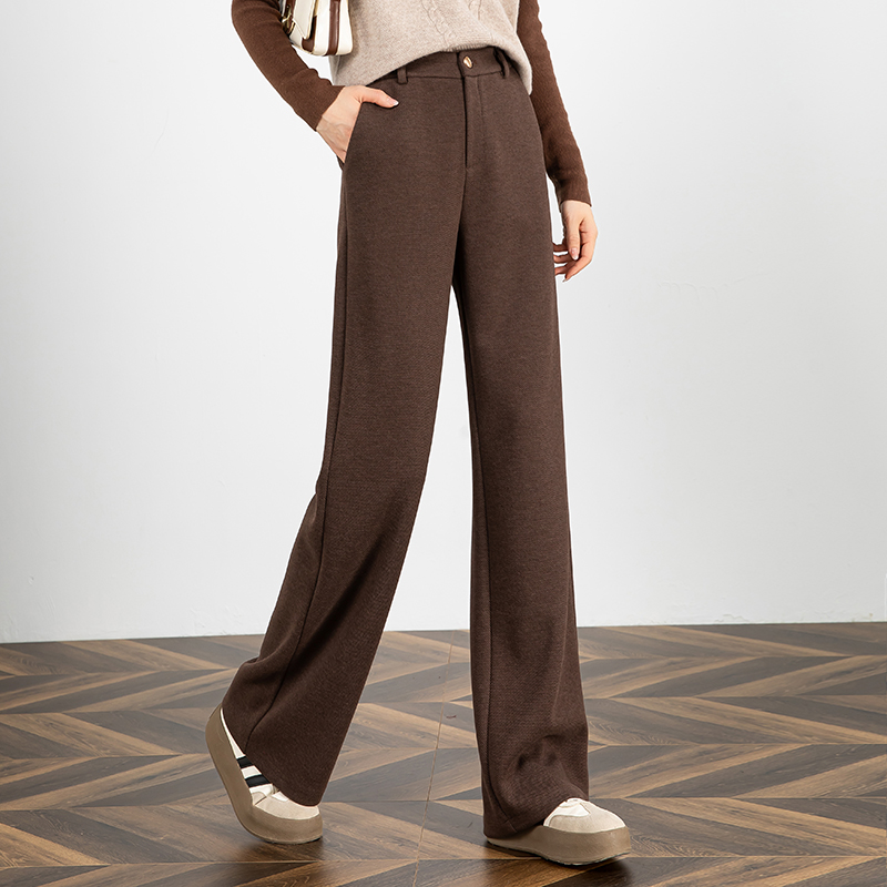 天丝羊绒阔腿裤高腰垂感女士新款裤子女款爆款2025新款休闲直筒裤