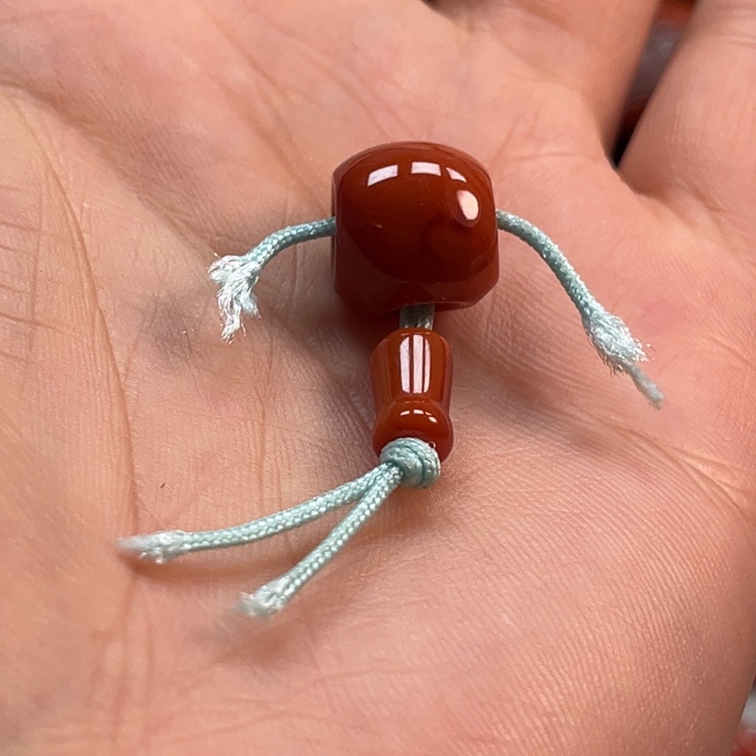 南红玛瑙配饰三通对孔11mm未镶嵌