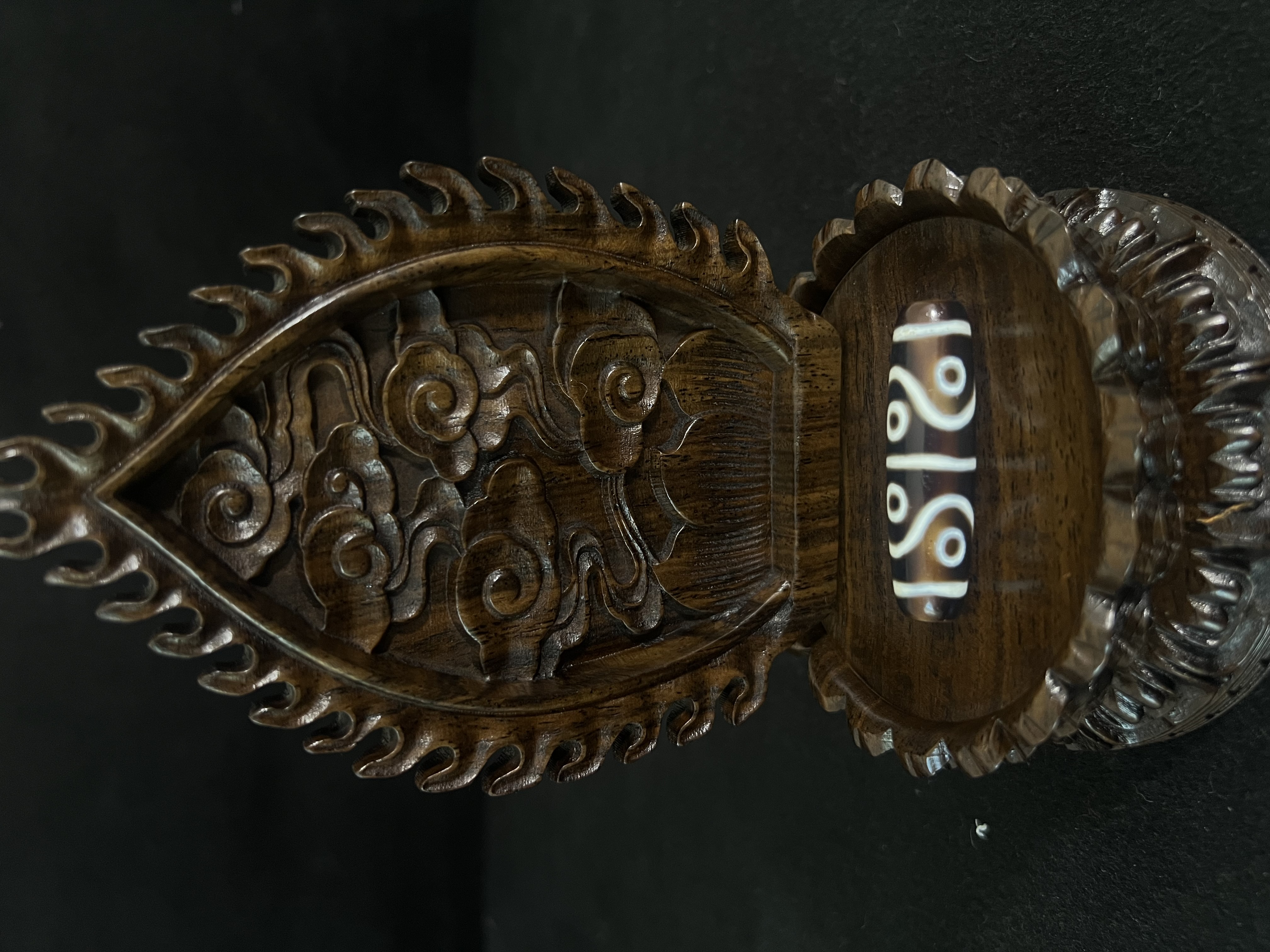 水纹八眼天珠 藏区天珠出品 天然玛瑙 横款项链锁骨链挂绳