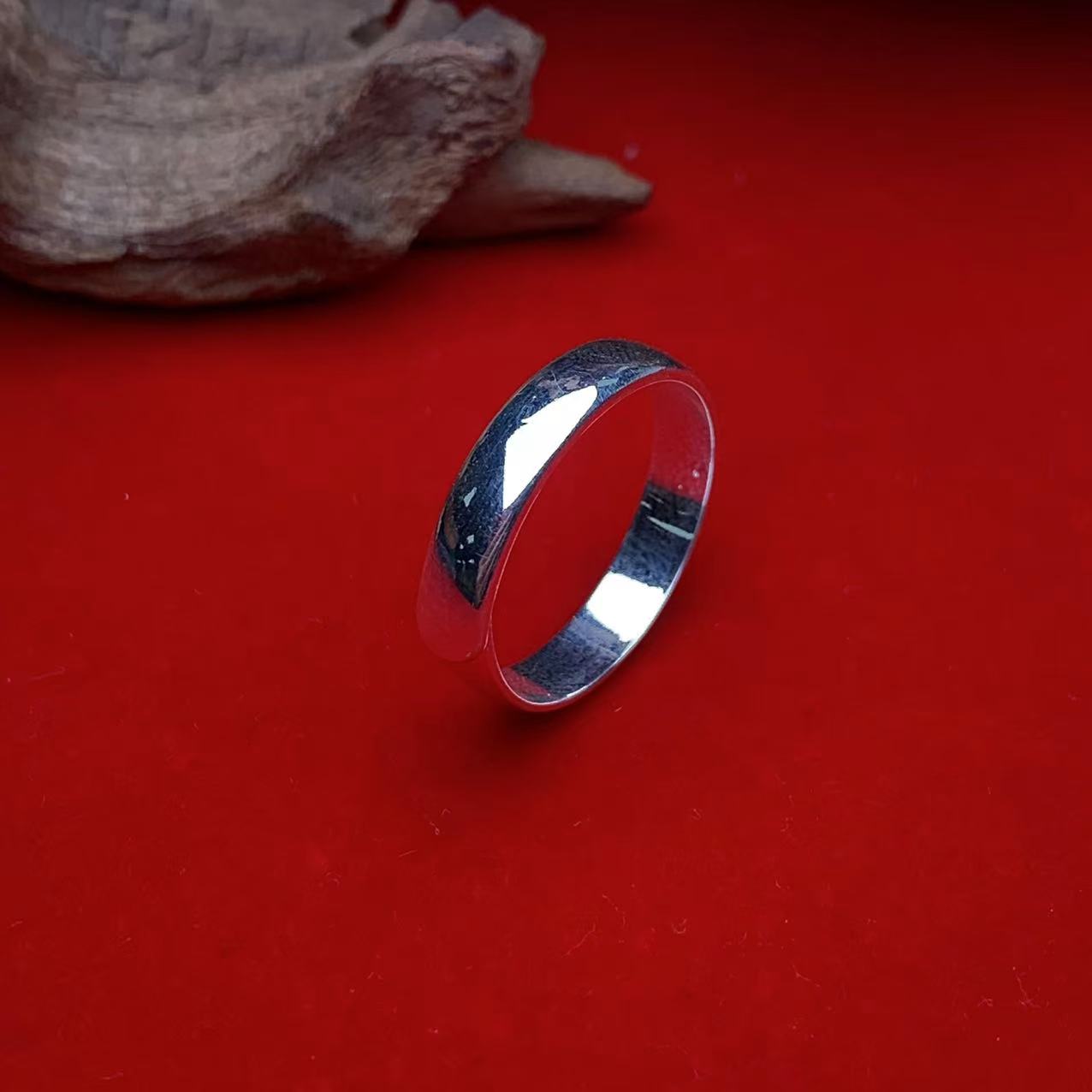 足银戒指 999  光面戒指 fm/1794