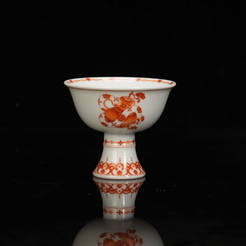 陶瓷·春风祥玉丨乙巳 灵蛇献瑞 高足杯