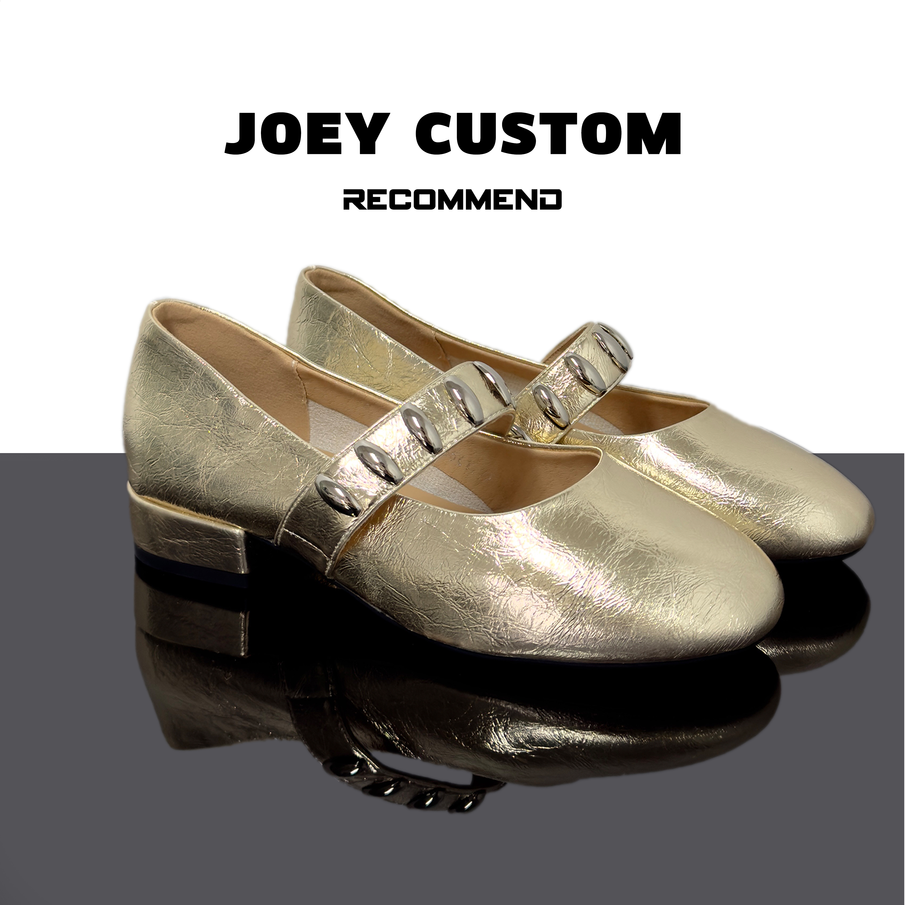 JOEY | 2025春款气质温柔时尚感金属圆头玛丽珍鞋女小皮鞋 7281