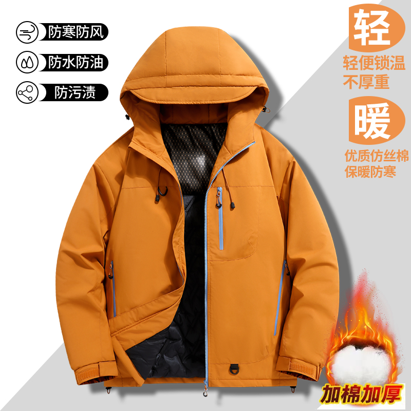 【主播推荐】冬季石墨烯加厚保暖防寒外套  防风防雨冲锋夹克棉服