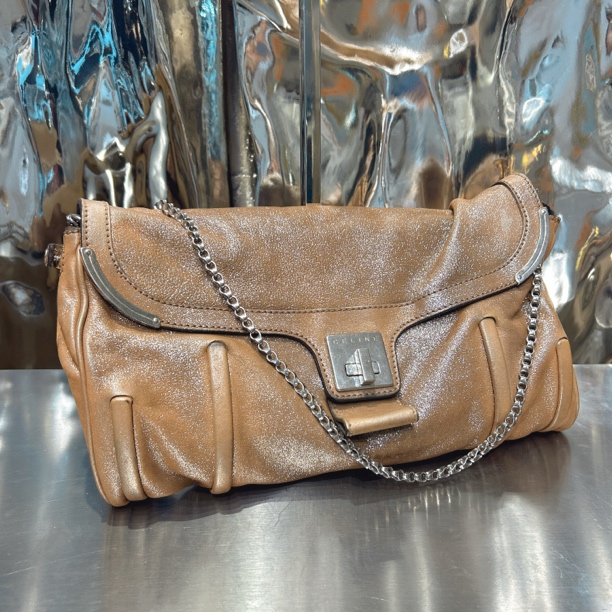95新 Celine/思琳 棕色 链条 单肩