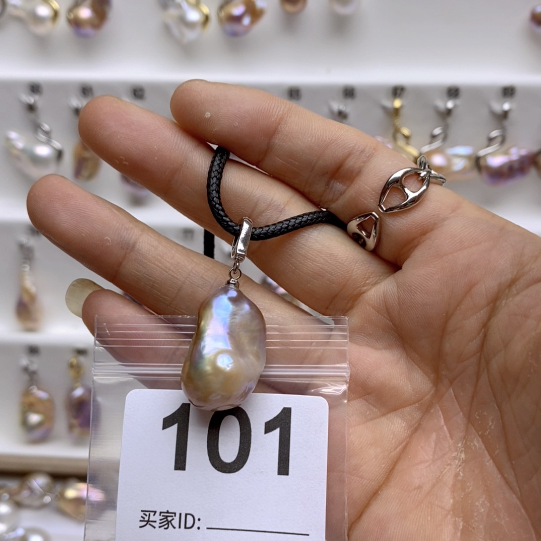 淡水珍珠颈饰银S925镶嵌101
