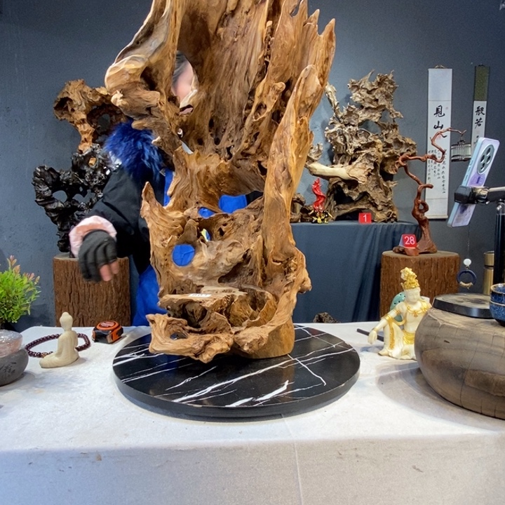 半***糖木草木堂根艺摆件801