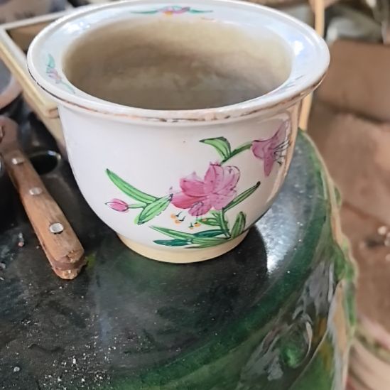 小***哥粉彩瓷器花盆一个包邮