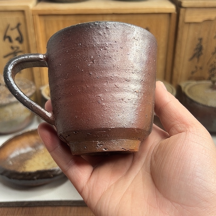 备前烧，松岛宏马克杯，