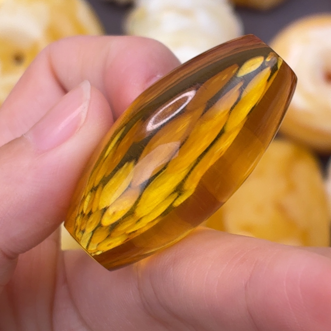 蜜蜡未镶嵌吊坠(不含链)金珀桶珠