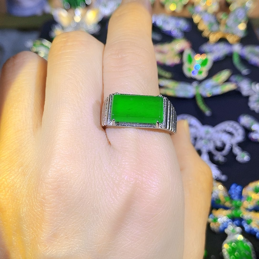 吊坠(不含链)银S925镶嵌翡翠