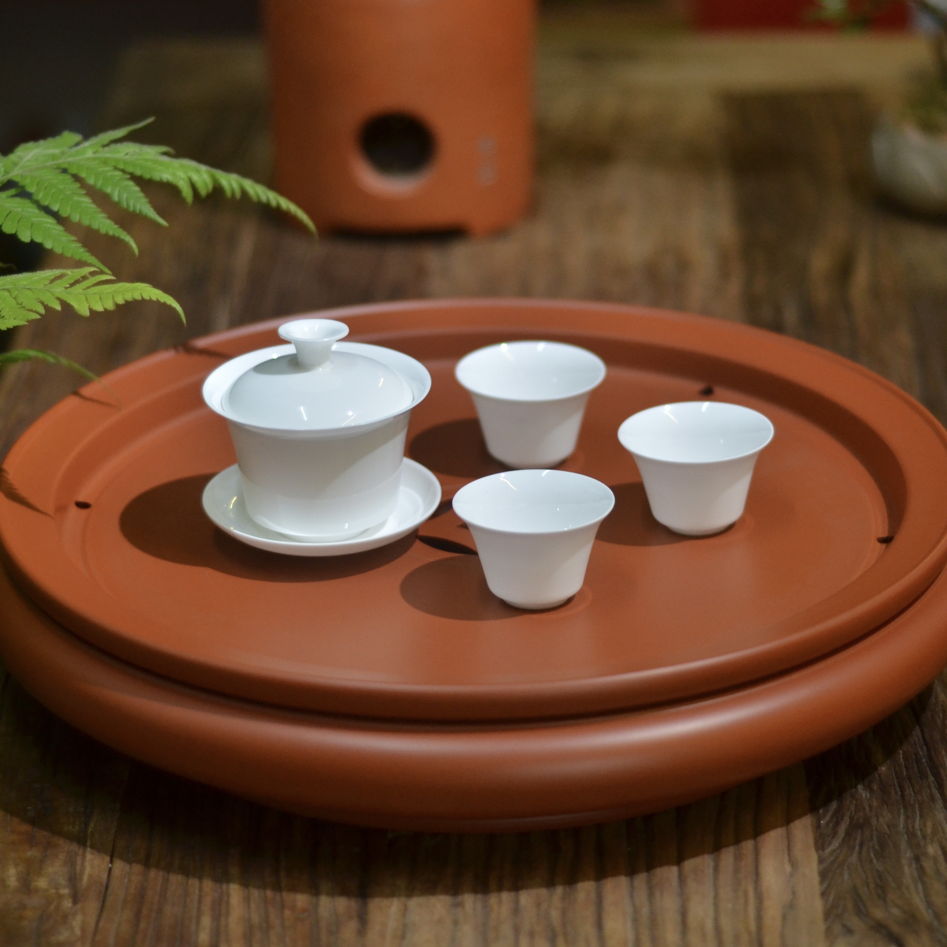 潮汕家用骨瓷茶杯盖碗功夫茶茶具纯色耐用简约茶具白瓷盖碗