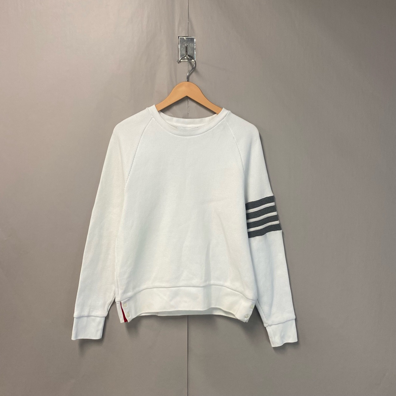 99新 THOMBROWNE Thom Browne 白色华夫格卫衣 99新 3码 #5283