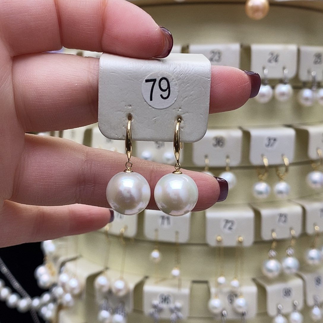 淡水珍珠耳饰18K金镶嵌