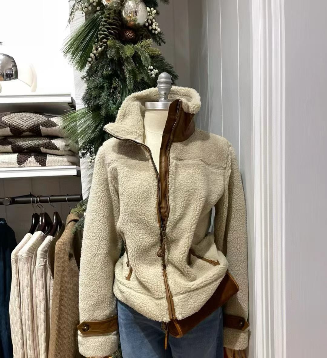 [奕奕]RL 纯元大特捡漏  老钱风立领糕糕绒外套