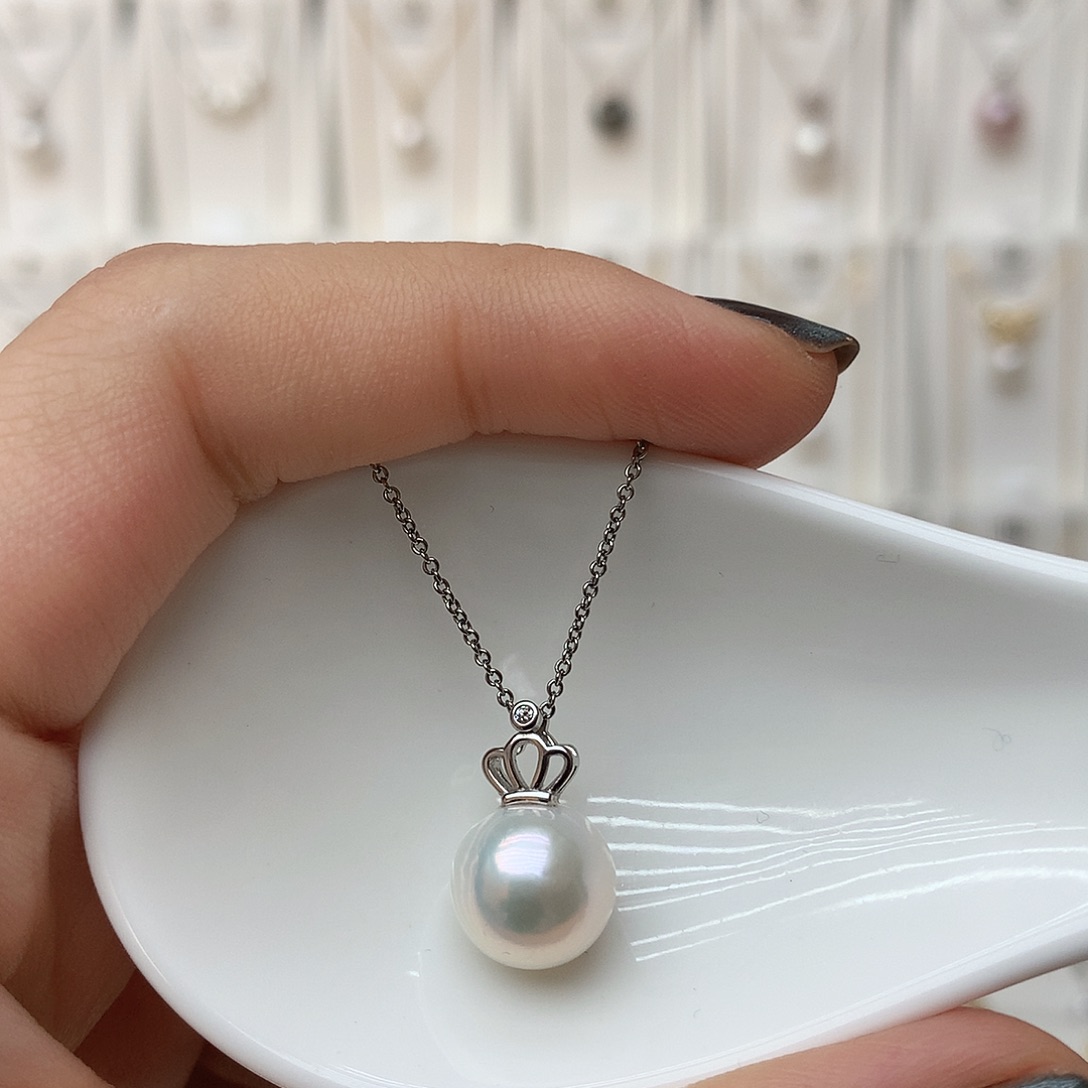 淡水珍珠吊坠(不含链)银S925镶嵌