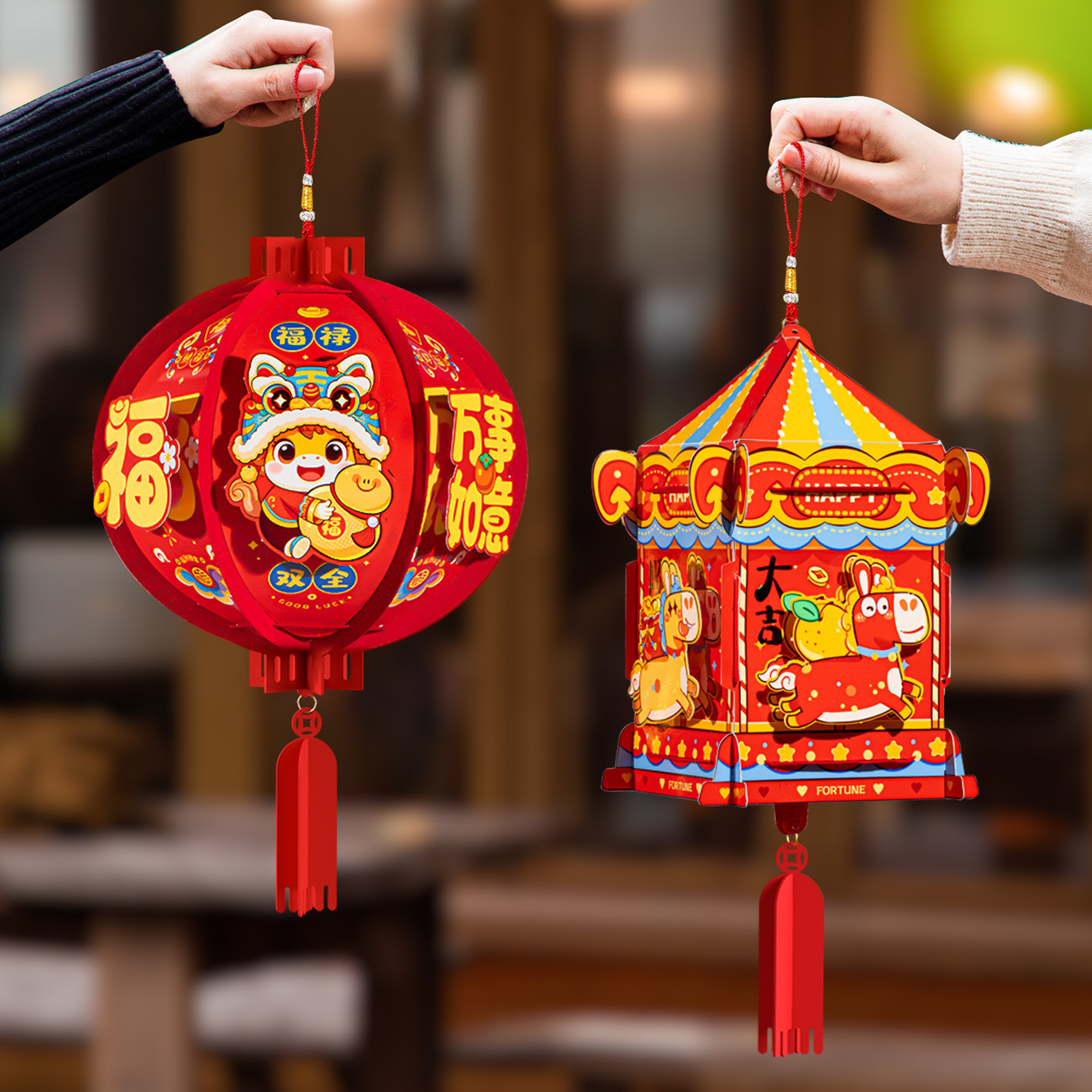 2026马年新年小灯笼挂饰手工元旦春节装饰年货摆摊用品