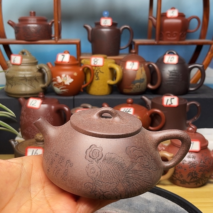 紫砂茶壶微瑕不带证书礼盒180cc