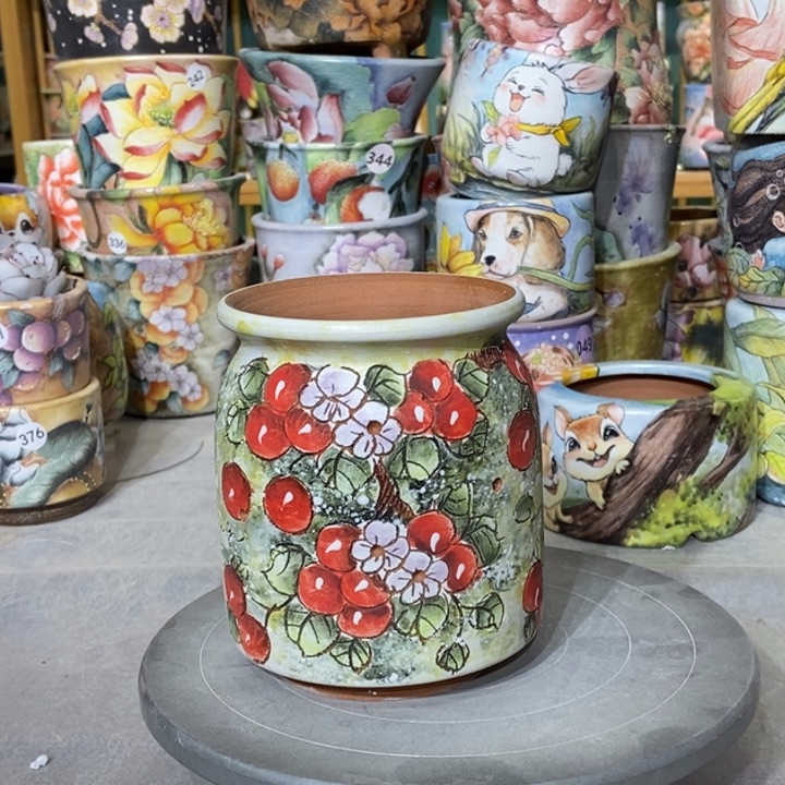 红陶景德镇艺术手绘作品