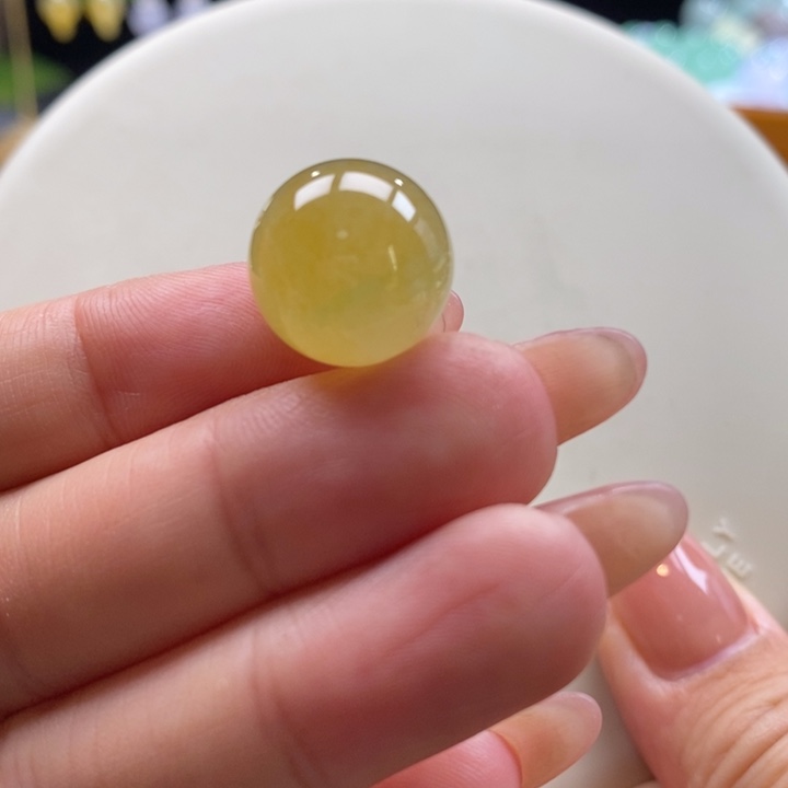 翡翠吊坠(不含链)未镶嵌翡翠高冰黄翡珠卡15.2m