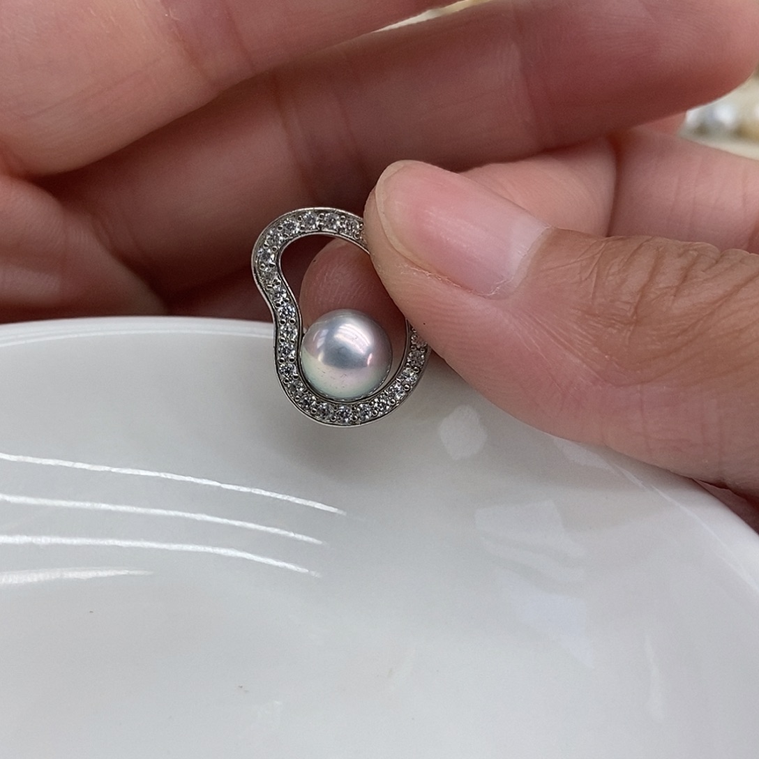 吊坠(不含链)海水珍珠银S925镶嵌