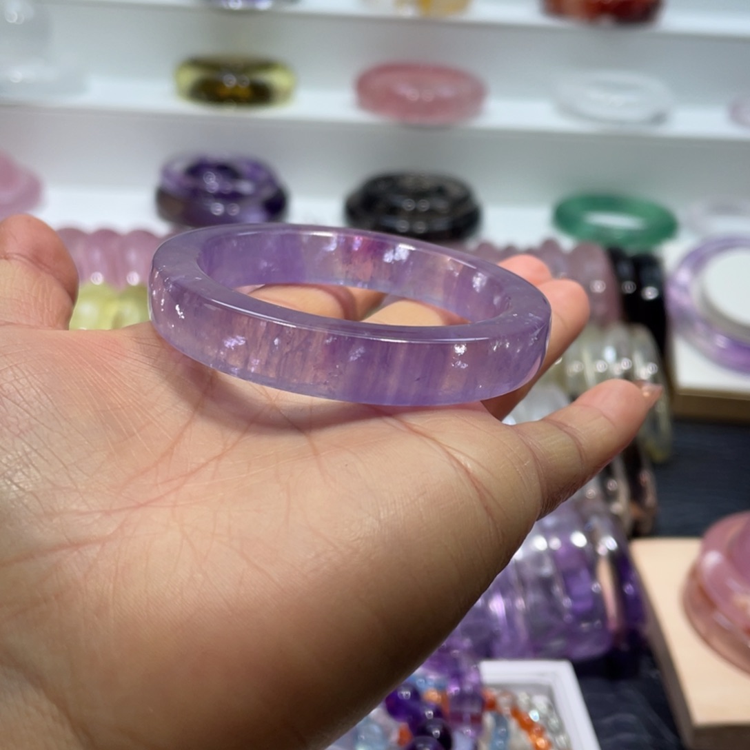 水晶手镯50.6圈口5号未镶嵌