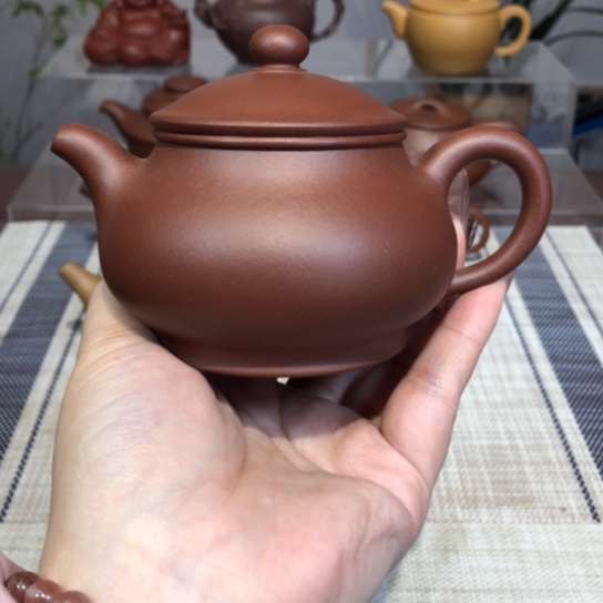 紫砂茶壶潘壶底槽清半手工180cc
