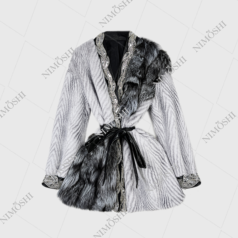 NIMOSHI Dan 总欧式高级中款束腰女外套时尚百搭L5160