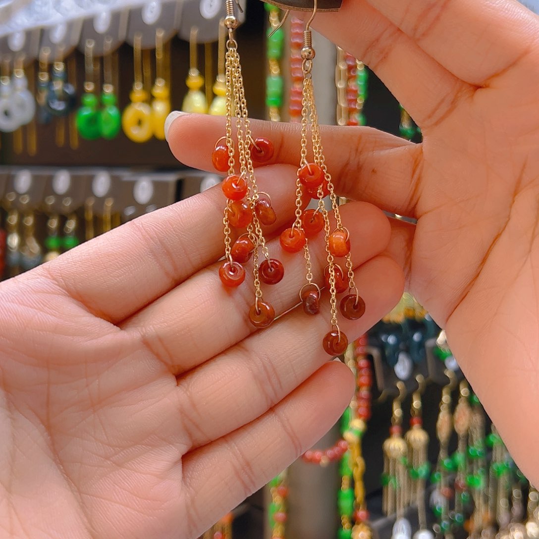 未镶嵌翡翠耳坠翡翠