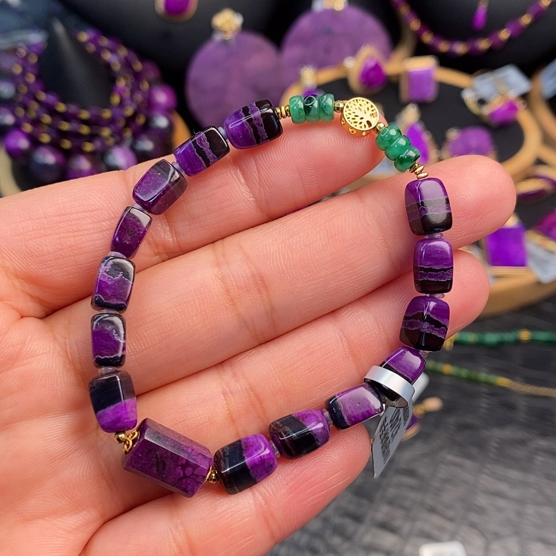 苏纪石（舒俱来）手串18K金镶嵌