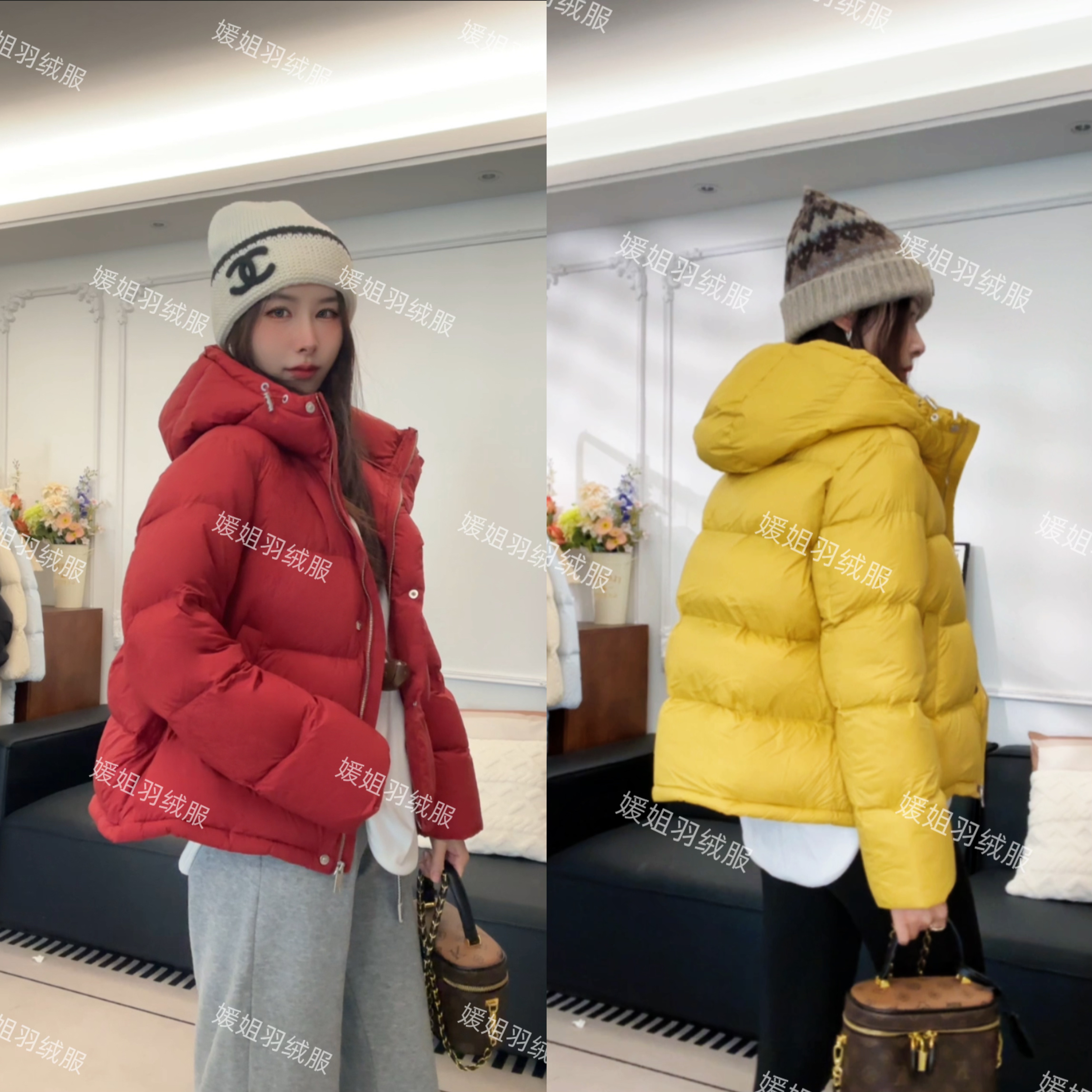 露露lulu同款短款云感面料羽绒服女款新标95白鸭绒宽松加厚外套女