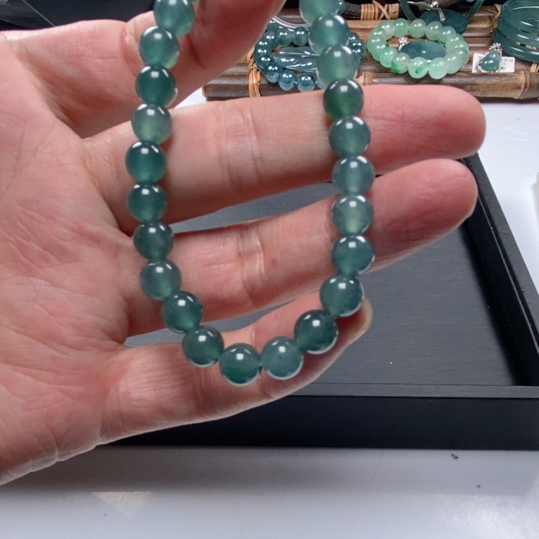 翡翠手串未镶嵌多样性发货卡7。27颗